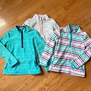 Set of 3: 1/2 zip fleece pullovers